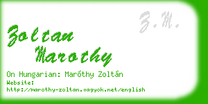 zoltan marothy business card
